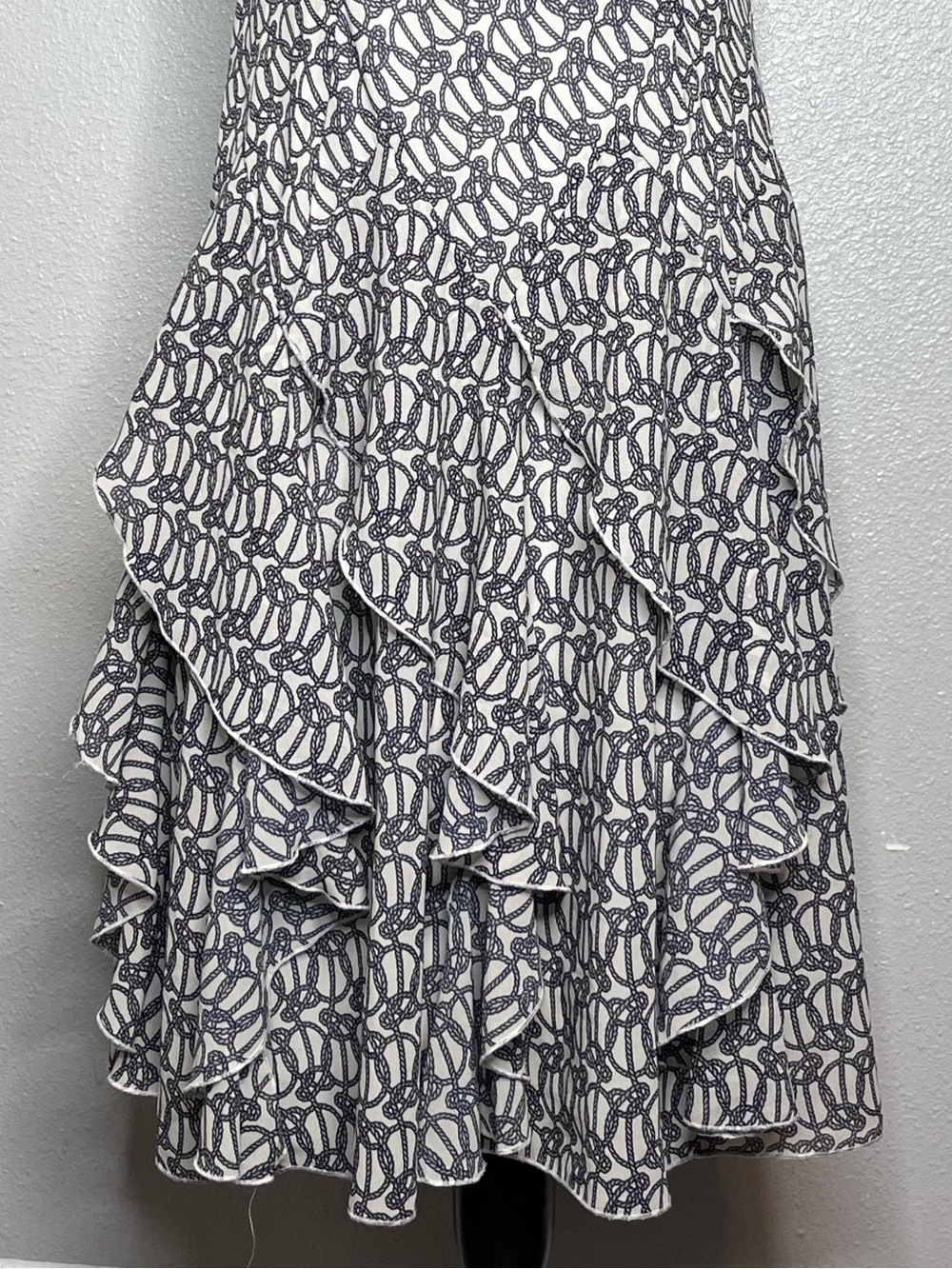 Dress Barn Fairycore Whimsigoth Sz 16 Ruffle Flowy Tiered Midi Dress - Picture 6 of 12